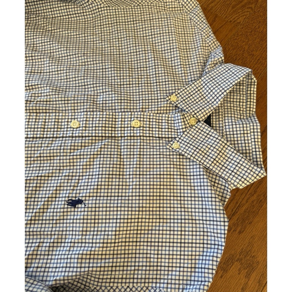 Ralph Lauren Shirt Mens L Purple Blue Check Button Down Long Sleeve Preppy